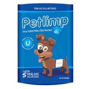 Fralda Descartável P/ Cães Macho PetLimp 5Un