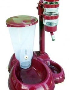 BEBEDOURO AUTOMATICO C/ COMEDOURO VERMELHO