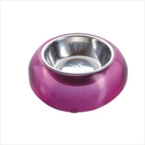 COMEDOURO INOX/ACRILICO ROXO