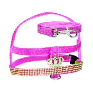 Conjunto Peitoral Nylon Couro Strass