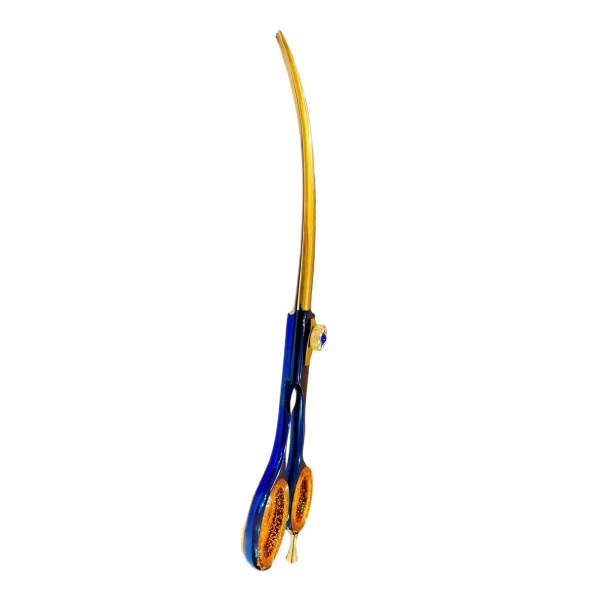 Kit c/ 4 tesouras Forpets  8'' Ouro/Azul C/ Cinto - Imagem 5