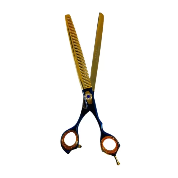 Kit c/ 4 tesouras Forpets  8'' Ouro/Azul C/ Cinto - Imagem 4