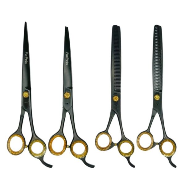 Kit 2 Tesouras 8 Reta/ Curva Forpets Prata