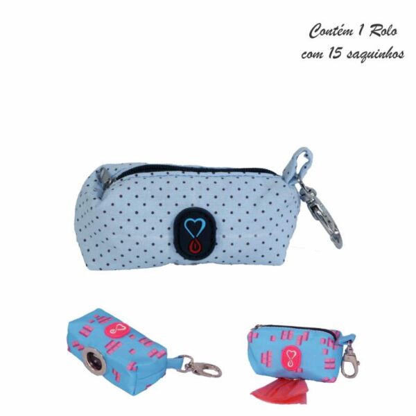 CATA CACA BOLSINHA CHOCOLATE AZUL/ROSA - Imagem 2